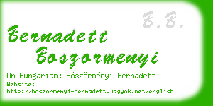 bernadett boszormenyi business card