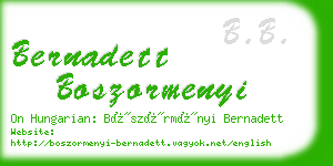 bernadett boszormenyi business card